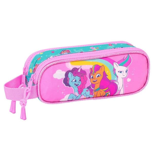 Dubbelt pennfodral barn - Educa Borras - My Little Pony Magic - Rosa - Zippad - Syntetisk