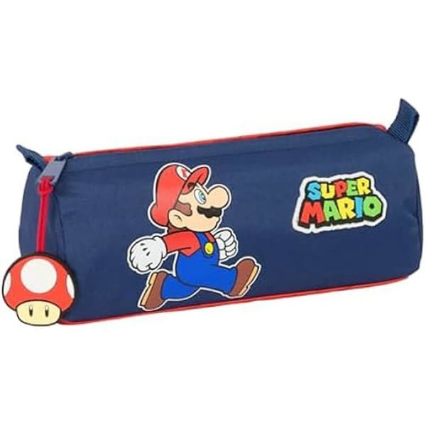 Trousse - SAFTA - SUPER MARIO TRICK - Dragkedja - Fack - För skolåldern barn