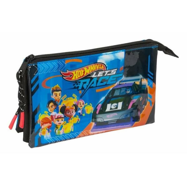 Tredobbelt bæretaske Hot Wheels Let'S Race 22 x 12 x 3 cm