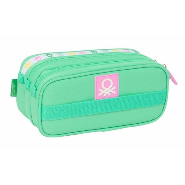 Tredobbelt bæretaske Benetton Mint 21,5 x 10 x 8 cm