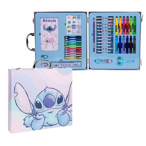 Modeaccessoarer - Cerda - Disney Stitch färgsats för tjejer - Rosa/lila - Dragkedja - Syntet