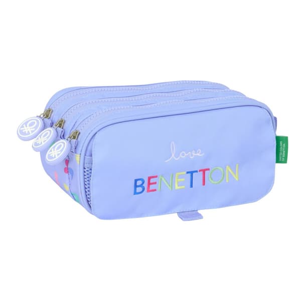 Tredobbelt bæretaske Benetton Lila Syren 21,5 x 10 x 8 cm