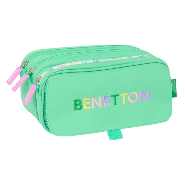 Tredobbelt bæretaske Benetton Mint Grøn 21,5 x 10 x 8 cm