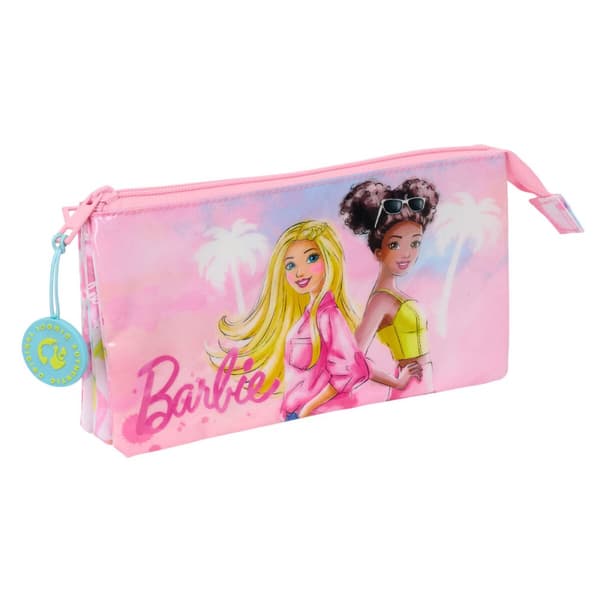 Tredubbel Carry-all Barbie Painterly Rosa Himmelsblå 22 x 12 x 3 cm