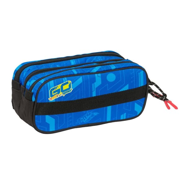 Tredubbel Carry-all Hot Wheels Let's race Blå Svart 21,5 x 10 x 8 cm