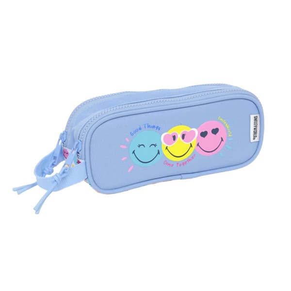 Kaksilokeroinen laukkku Smiley Joyful Monivärinen Vaaleansininen 21 x 8 x 6 cm