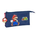 Pikkukuva 1 / 3: Kolmilokeroinen laukku Super Mario Trick Punainen Tummansininen 22 x 12 x 3 cm