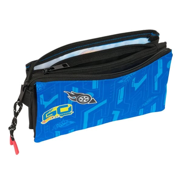 Kolmilokeroinen laukku Hot Wheels Let's race Sininen Musta 22 x 12 x 3 cm