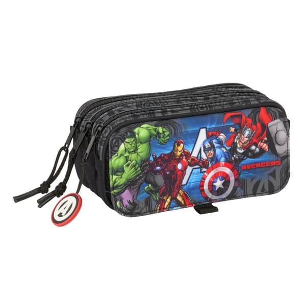 Tredubbel Carry-all The Avengers Vendetta Svart 21,5 x 10 x 8 cm