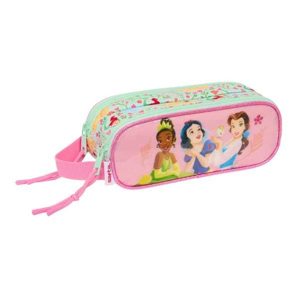 Kaksilokeroinen laukkku Disney Princess Bloom Vihreä Pinkki 21 x 8 x 6 cm