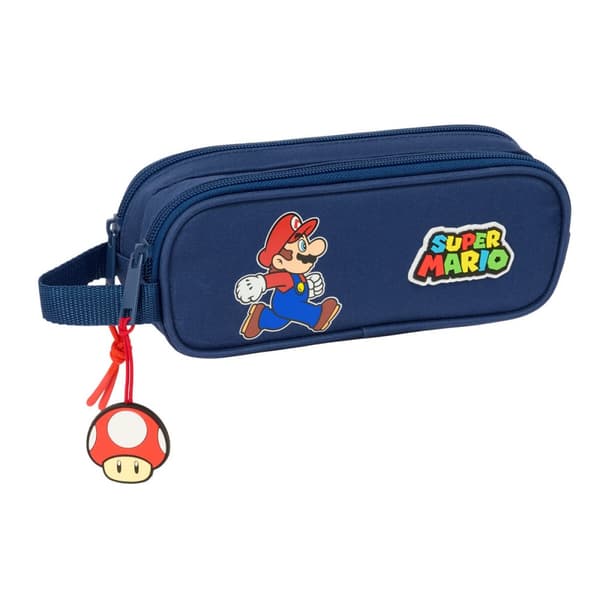 Kaksilokeroinen laukkku Super Mario Trick Punainen Tummansininen 21 x 8 x 6 cm