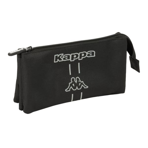 Tredobbelt bæretaske Kappa Dark Sort 22 x 12 x 3 cm