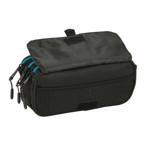 Tredobbelt bæretaske Kelme Iron Sort 21,5 x 10 x 8 cm