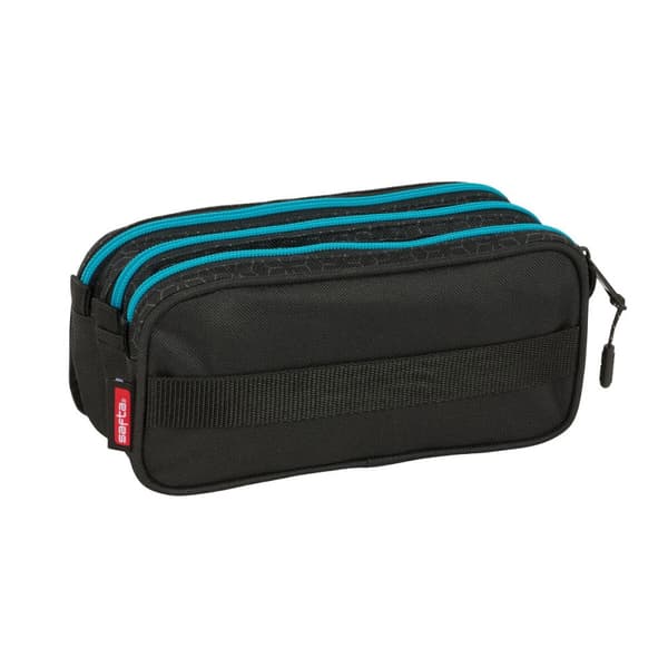 Tredobbelt bæretaske Kelme Iron Sort 21,5 x 10 x 8 cm