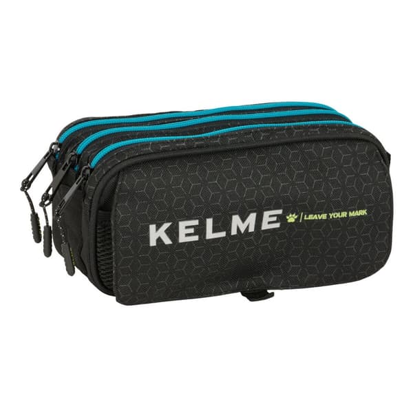 Tredobbelt bæretaske Kelme Iron Sort 21,5 x 10 x 8 cm
