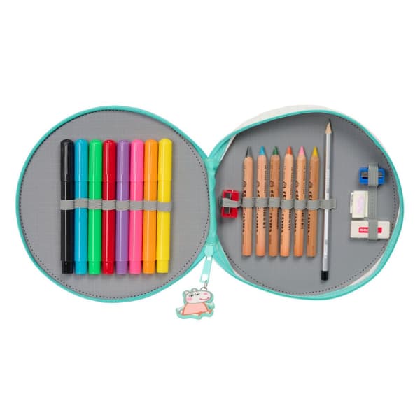 Pennfodral med tillbehör Peppa Pig Pretty flowers Gul Mint 18 Delar