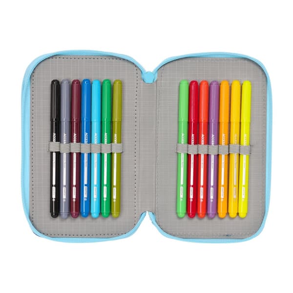 Pennfodral med tillbehör Snoopy Love Blå 12,5 x 19,5 x 5,5 cm 37 Delar