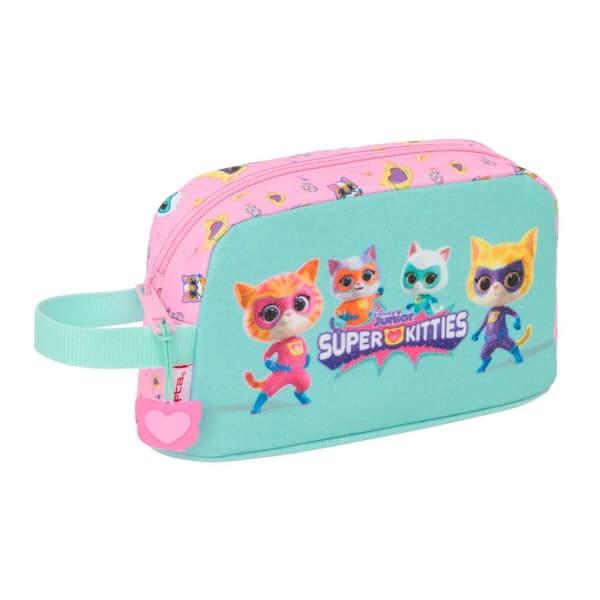Vadsæk SuperKitties Pink Turkisblå 21,5 x 12 x 6,5 cm