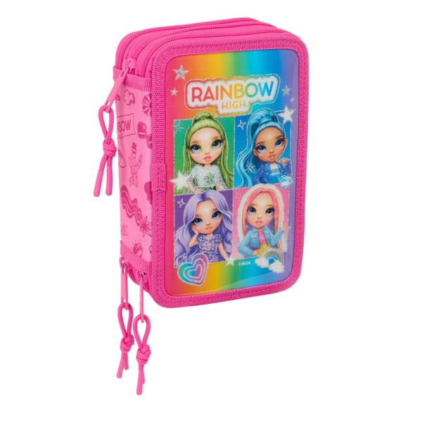 Trippel pennfodral Rainbow High Shine Multicolour 12,5 x 19,5 x 5,5 cm 37 Delar
