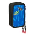 Miniatyrbild 4 av 6: Trippel pennfodral Hot Wheels Let's race Blå Svart 12,5 x 19,5 x 5,5 cm 37 Delar