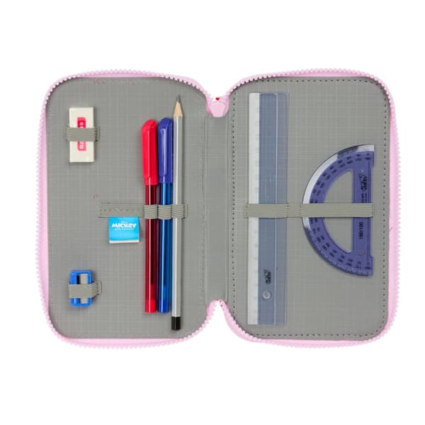 Kolmoiskynäkotelo Minnie Mouse Naive Pinkki 12,5 x 19,5 x 5,5 cm 37 Kappaletta