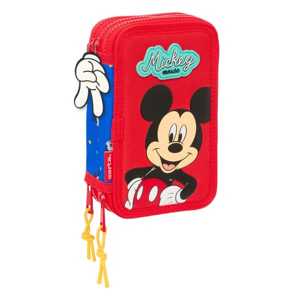 Trippel pennfodral Mickey Mouse Clubhouse Good day Blå 12,5 x 19,5 x 5,5 cm 37 Delar