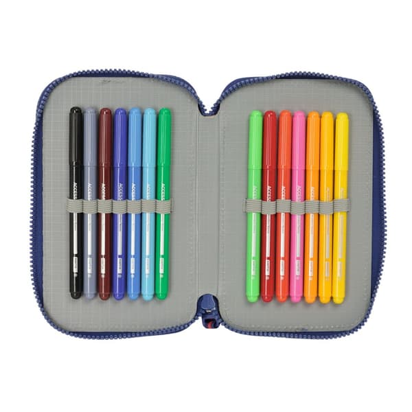 Dobbelt penalhus Harry Potter Captain Marineblå 12.5 x 19.5 x 4 cm Dobbelt penalhus 29 Dele
