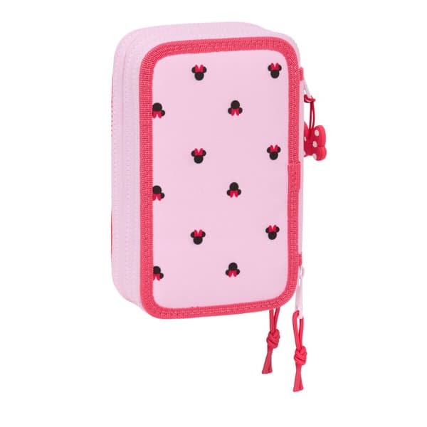 Tredobbelt Penalhus Minnie Mouse Naive Pink 12,5 x 19,5 x 5,5 cm 37 Dele