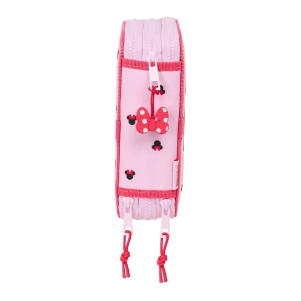 Tredobbelt Penalhus Minnie Mouse Naive Pink 12,5 x 19,5 x 5,5 cm 37 Dele