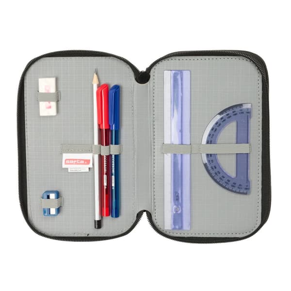 Kolmoiskynäkotelo Safta Urban style Sininen Harmaa 12,5 x 19,5 x 5,5 cm 37 Kappaletta
