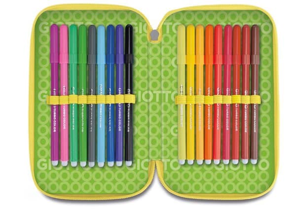 Trousse för pennor Giotto - F956003 - Trousse Stilnovo 3 Zip, Lila