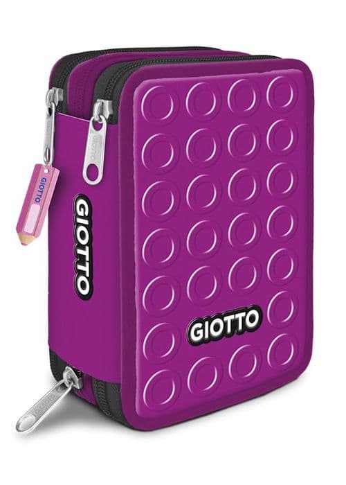 Trousse för pennor Giotto - F956003 - Trousse Stilnovo 3 Zip, Lila