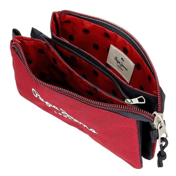 Pennfodral Pepe Jeans - 6684321 - Clark Triple Pennfodral Röd 22x12x5 cm Polyester