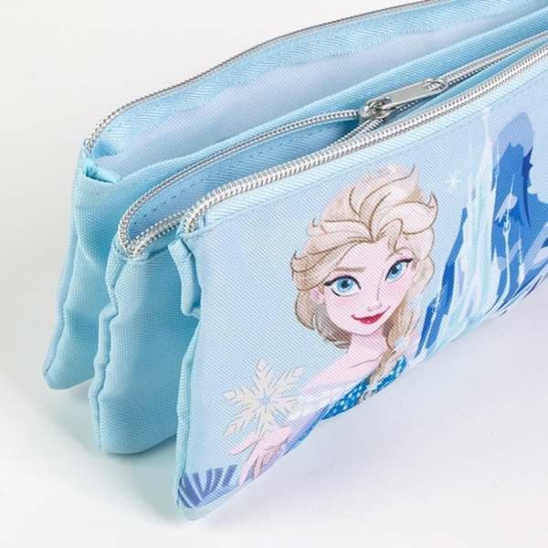 Tredubbel Carry-all Frozen Ljusblå Light Blue 2,2 x 1,1 x 22,5 cm