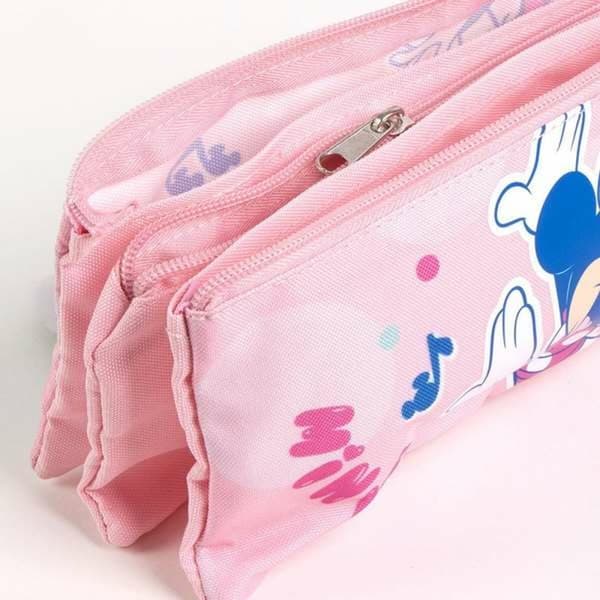 Kolmilokeroinen laukku Minnie Mouse Pinkki 2,2 x 1,1 x 22,5 cm