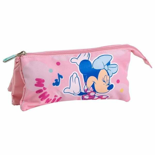 Kolmilokeroinen laukku Minnie Mouse Pinkki 2,2 x 1,1 x 22,5 cm