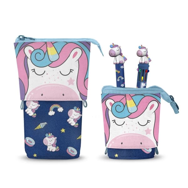 Oh My Pop! Unicorn pencil casel + Pen 10 colours + erasable pen