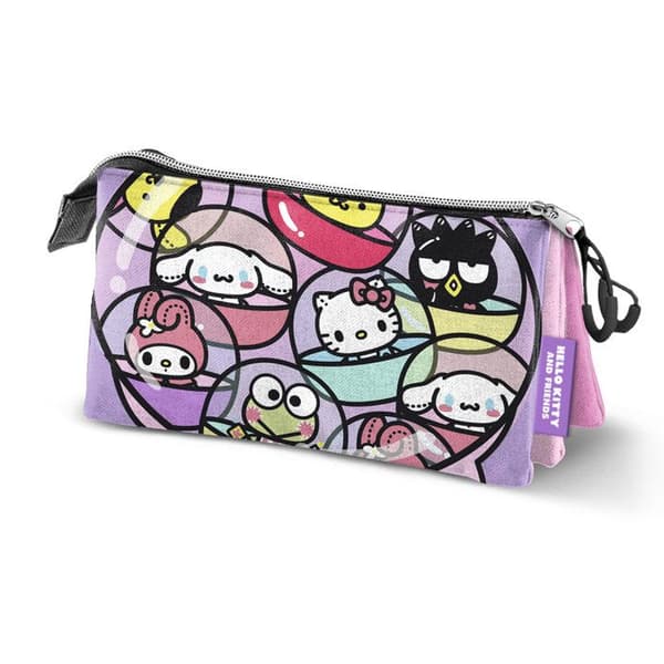 Pencilväska - Hello Kitty - Rosa - One Size - 3 fack - Ripstop