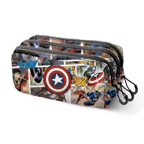 Skolväska - Marvel - Captain America Comic - Multicolor - 3 fack - Ripstop