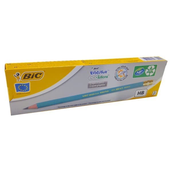 BIC Evolution HB 655 blyant med viskelæder 12 stk