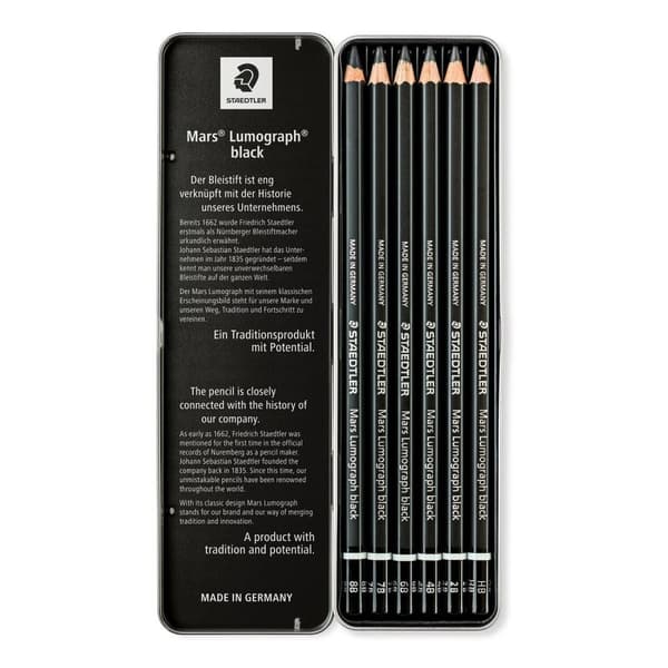 Lumograph blyanter sæt med 6 Staedtler 100BG6