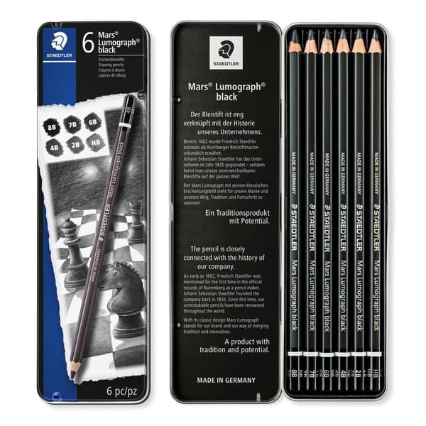 Lumograph blyanter sæt med 6 Staedtler 100BG6