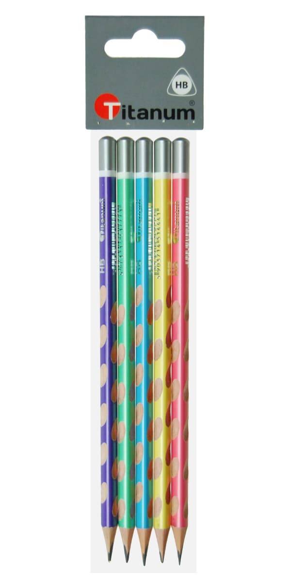 Ergonomiska pennor PASTEL HB 5 st Titanum