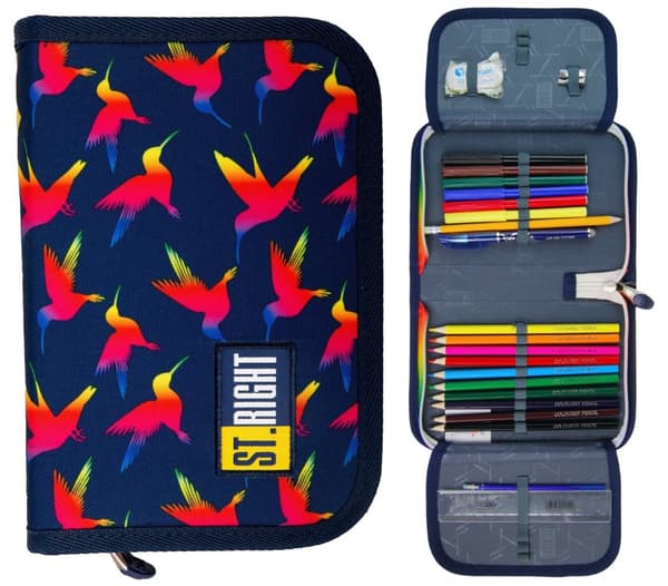 Dobbelt Flap Penalhus med Udstyr Rainbow Birds St.Right