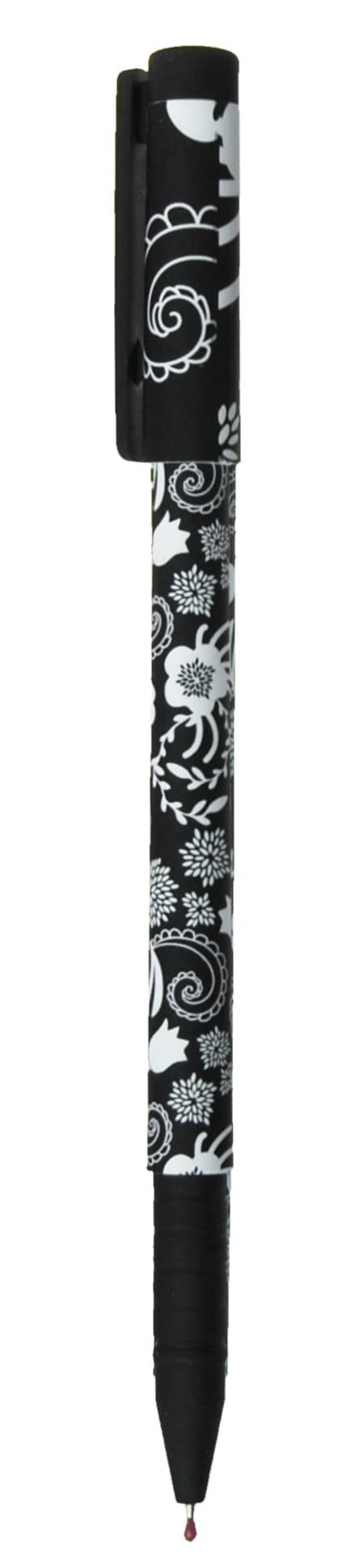 Vinson Flowers Kulspetspenna Svartvit 0,7mm 3 st set