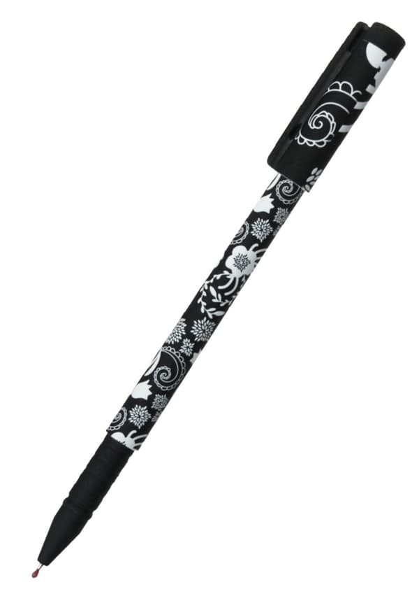 Vinson Flowers Kulspetspenna Svartvit 0,7mm 3 st set