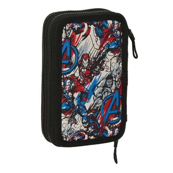 Dubbelt pennfodral The Avengers Forever Multicolour 12.5 x 19.5 x 4 cm (28 Delar)