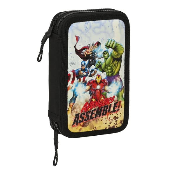 Dubbelt pennfodral The Avengers Forever Multicolour 12.5 x 19.5 x 4 cm (28 Delar)