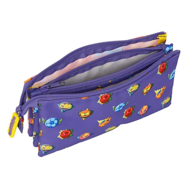 Tredubbel Carry-all SuperThings Guardians of Kazoom Purpur Gul (22 x 12 x 3 cm)