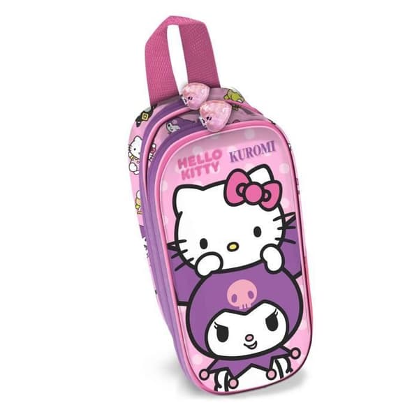 Pennfodral - Hello Kitty - Lekfull - Rosa - One Size - Dubbel Fack